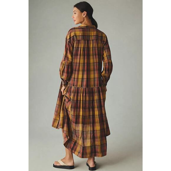 NWT Anthropologie Pilcro Long Sleeve Tiered High Low Dress Oversize Plus Size 2X - Picture 10 of 16